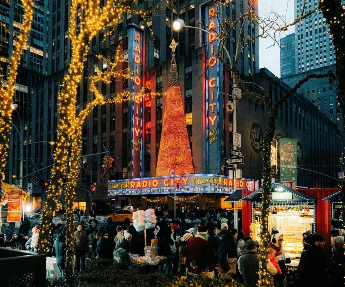Radio City Music Hall in New York at Christmas time.
